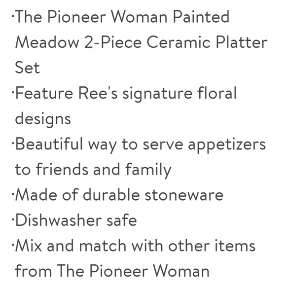 2024 ❤️ New Pioneer Woman Painted Meadow Ceramic Platter Set - Picture 7 of 8